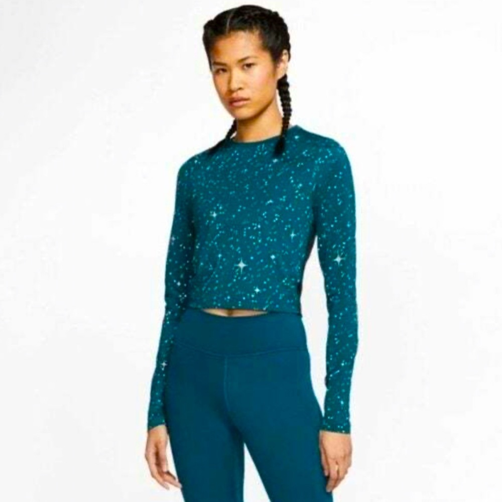 Nike Pro Starry Night Fitness Training Crop Top Womens Active Shirt Size M